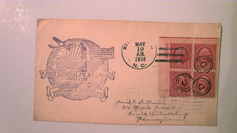 1938 Kitty Hawk NC NAMW Cover