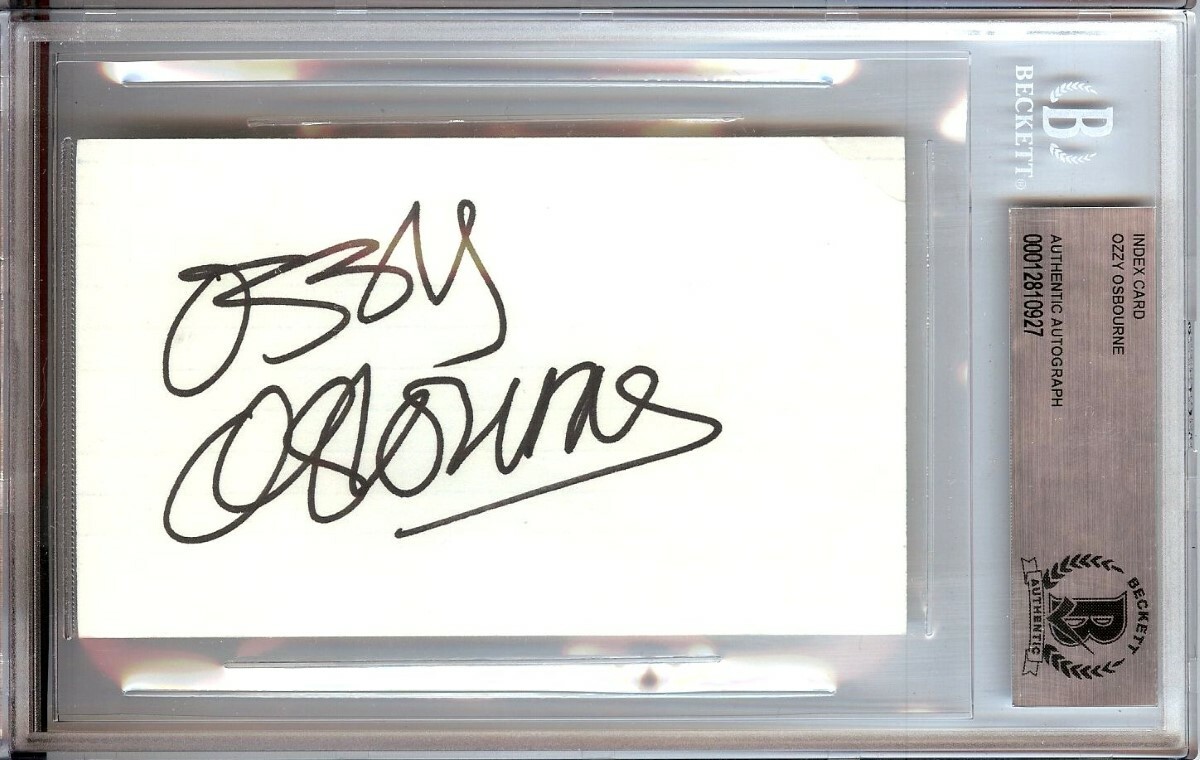 Ozzy Osbourne Signed Autographed 3X5 Index Card Legendary Singer Beckett BGS | eBay