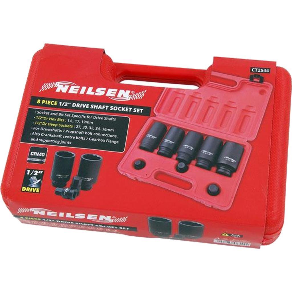 Neilsen Axle Hub Nut Impact Socket Hex Bit Set 1/2