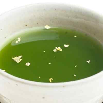 Matcha with gold leaf 