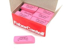 NEW Faber Castell 24-Pack PINK PEARL DOUBLE BEVEL ERASERS, 100-MEDIUM, 70520