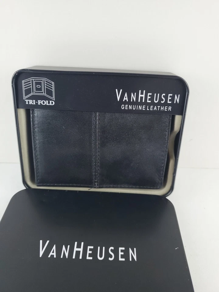 Van Heusen Wallet Men's Bifold  Case Black New With Metal Case - Image 4 of 4