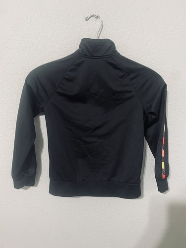 Nike Boy Black Long Sleeves Zippered Sweater Size 6-7 Years Embroidered Logo - Picture 6 of 8