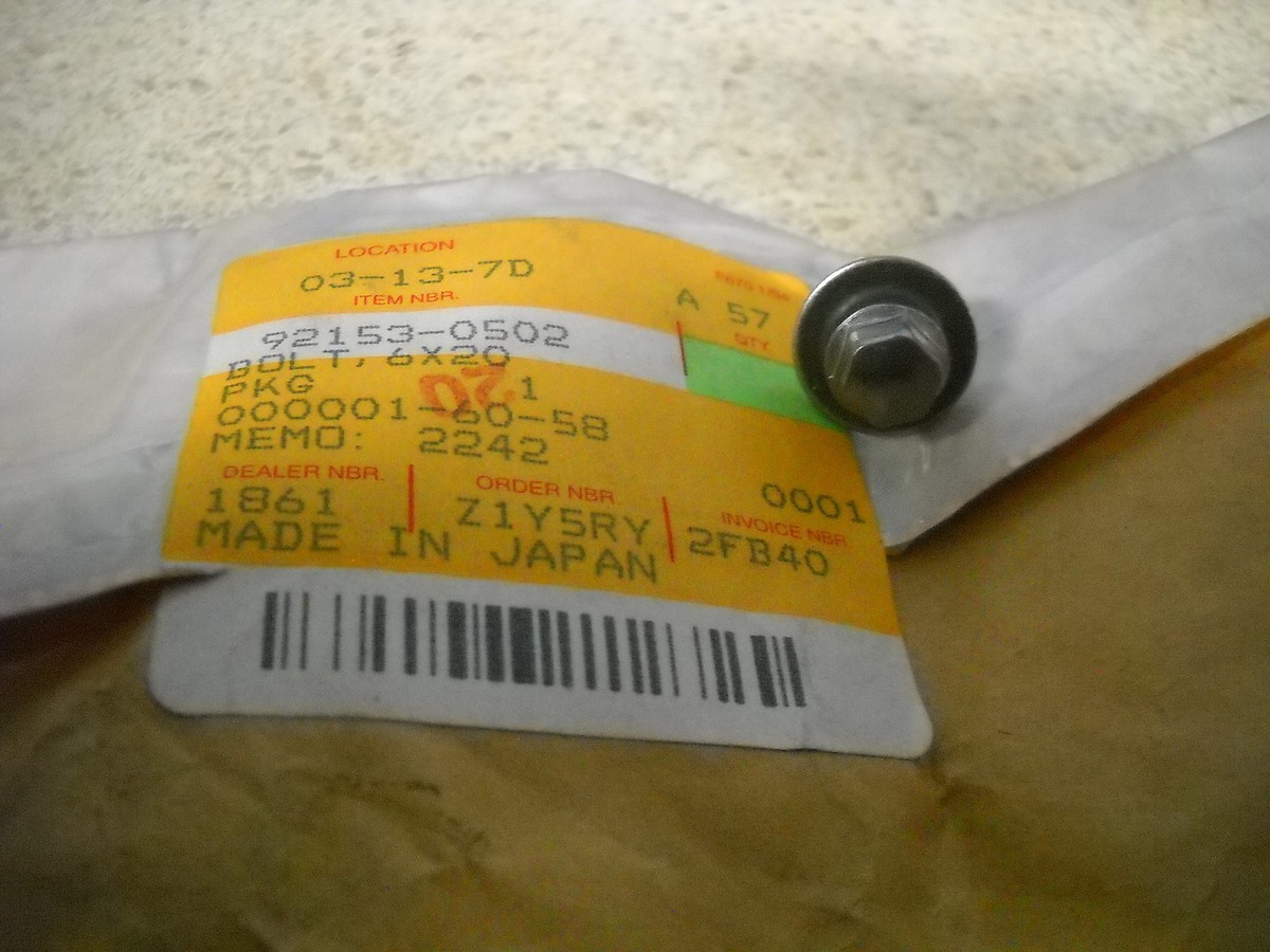 オーダー専用ページ NOS OEM Kawasaki Radiator Bolt 2002-2006 KLX300 ZX-6R Ninja KLX250
