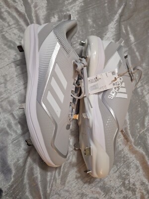 adidas Icon 7 Boost Baseball Metal Cleat Mens 12.5 Gray White S23852 New!