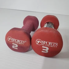 Red Neoprene Hex Dumbbell Hand Weights 2lb & 3lb Set of 2 Strength Training