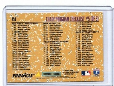 1995 Pinnacle Checklist Baseball Card #450 Ken Griffey Jr. Piazza
