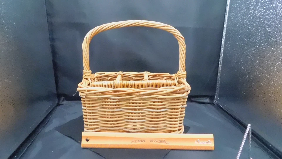 Vintage Wicker Silverware Napkin Basket Barbecue Picnic Large 12 w" x 12h" x 6" - Image 3 of 4