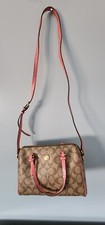 coach pink and brown purse with matching wallet