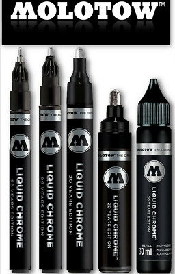 MOLOTOW LIQUID CHROME Pump Marker Set 1,2,4,5mm+refill *!bestprice!*