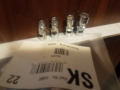 S-K TOOLS 1/4'' Drive 12 Point Flex Metric Socket Lot of (4) - 5,6,9 & 11MM - NOS
