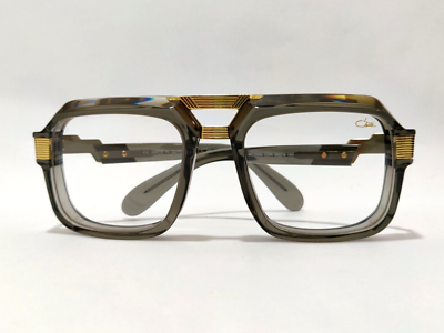 Cazal Sunglasses Green Crystal & Gold Frame Clear Lens Men's