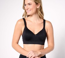 Breezies Lurex Mini Stripe Seamless Underwire T-Shirt Bra Black B/38 New