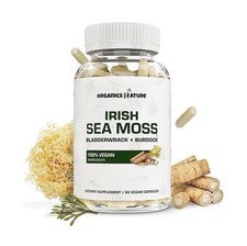 ORGANICS NATURE Irish Sea Moss Capsules 45 Servings  High Potency ... Fast Ship