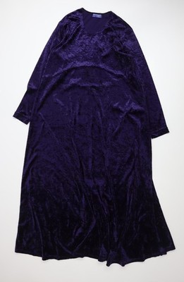 Blooming of Dublin Damen lila Langarm Samt Maxikleid Gr. 12-14