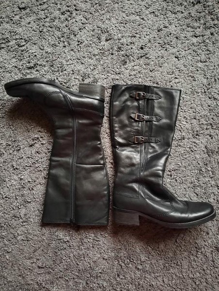 Women Gabor Boots Black Leather 40 #7TKY
