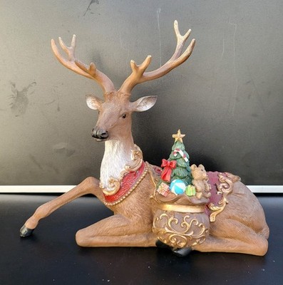 Hirsch Reh Rentier Deko Figur Weihnachtsdeko Statue Weihnachtsfigur