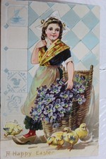 Easter A Happy Postcard Old Vintage Card View Standard Souvenir Postal Post PC