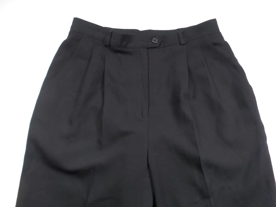 Vintage LRL Lauren Ralph Lauren Pants Womens Size 12P Black Pleated Wool Blend - Image 3 of 4