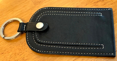 Unbranded Man's Black Leather Name/ID Tag, Luggage Tag. Bag Tag.   ID 150