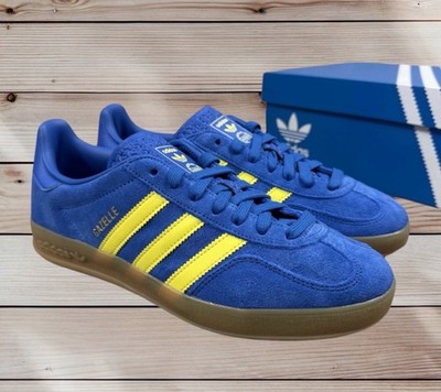 Adidas Originals Gazelle Indoor Blue Sulfur Yellow Sneaker Größe UK 11 EU 46