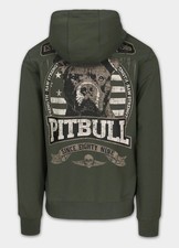 Felpa con cappuccio e zip zip Pit Bull West Coast verde Troublemaker