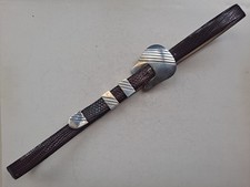 Vintage Sterling Silver JR Santa Fe James Reid Buckle Set Alligator Belt
