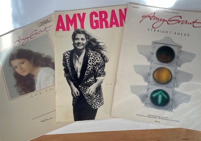 3 VTG Amy Grant Songbooks Straight Ahead 1984, Amy Grant 1985, Age To Age 1982