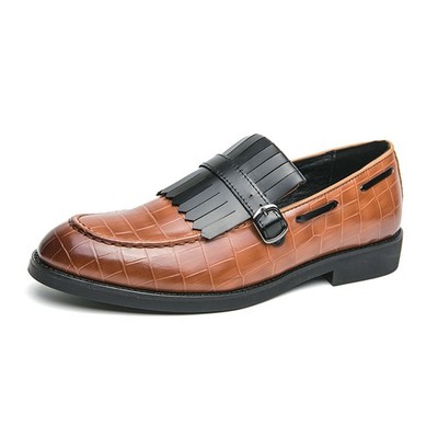 Men's Monk Strap party Dress Loafers Slip-On Business Casual Shoes