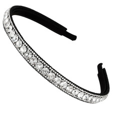 Rhinestone Headband Silver Bling Sparkly Diamond Hair Band for Bridal, Birthday,