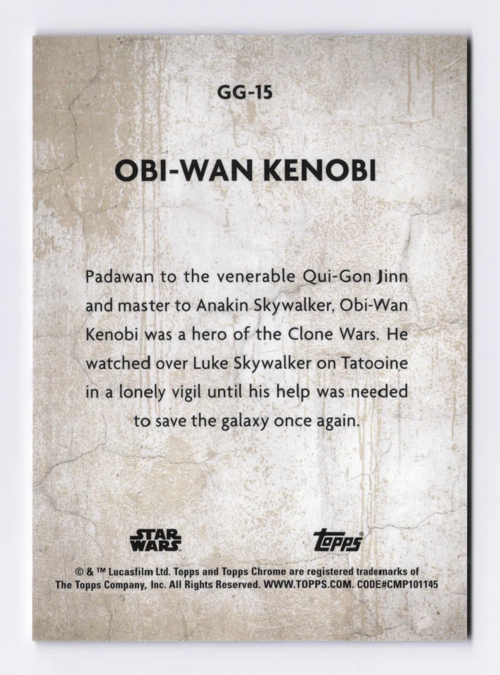 2025 Topps Chrome Star Wars #15 Obi-Wan Kenobi Galactic Graffiti Base Refractor - Image 2 of 2