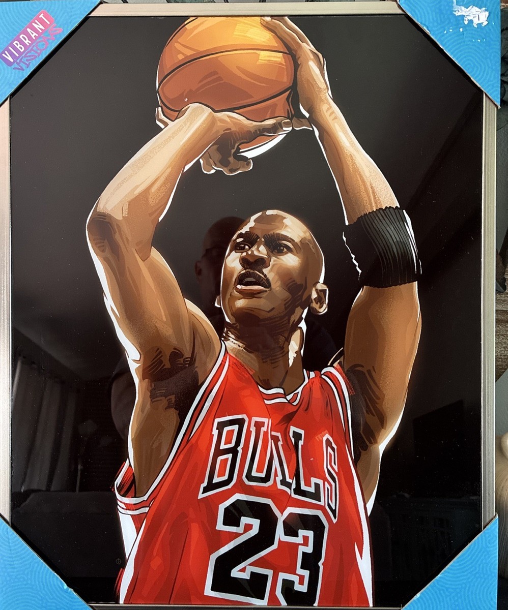 Vibrant visions Michael Jordan Metal Framed Poster 16x20x1 New | eBay