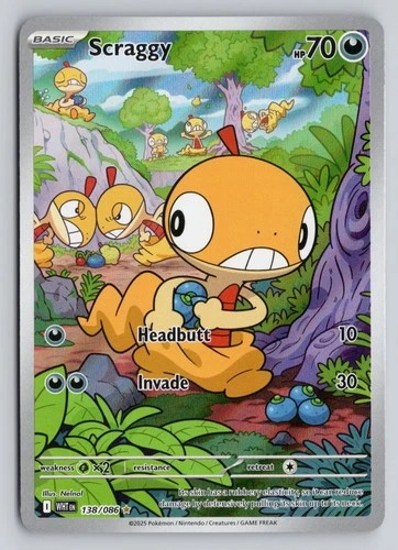SCRAGGY 138/086 HOLO ILLUSTRATION RARE WHITE FLARE POKEMON NM