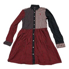 Polo Ralph Lauren Kids Long Sleeve Plaid Cotton Poplin Shirtdress Size 16