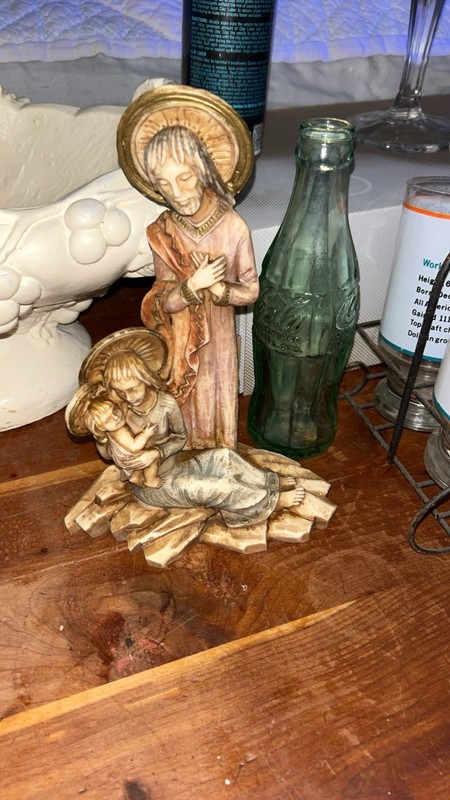 Holy Family Nativity Figurine Statue - Wood Christian Religious Decor