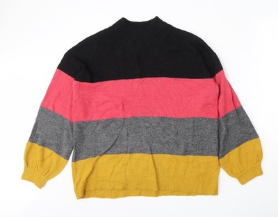 Matalan Damen Pullover Pulli mehrfarbig Rundhals gestreift Acryl Größe S