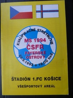 CZECHOSLOVAKIA v Faroe Islands 1994 World Cup.