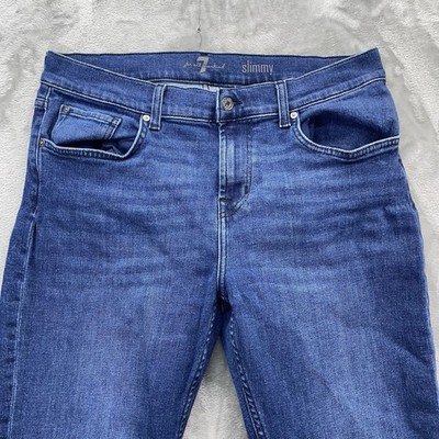 Seven 7 For All Mankind Jeans Men's Size 34x27 short slimmy preppy premium denim