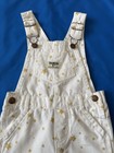 Girls OshKosh B'gosh White Overalls With Gold Stars Toddler 3T Excellent — photo 3