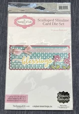 The Stamps of Life SCALLOPED SLIMLINE Card Die Set Blessings Congratulations