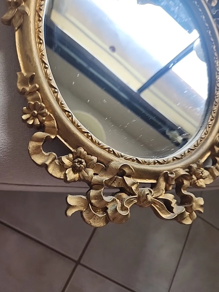 Espejo de pared de madera Syroco vintage, Syracuse Ornamental Co Hollywood Regency. Años 60 Foto 3 de 4