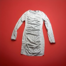 Womens Express Gray BodyCon Ruched Long Sleeve Dress size Small