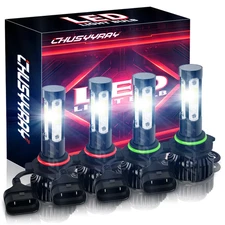 9005 9006 LED Headlights Kit Combo Bulbs 6500K High Low Beam White SuperBright