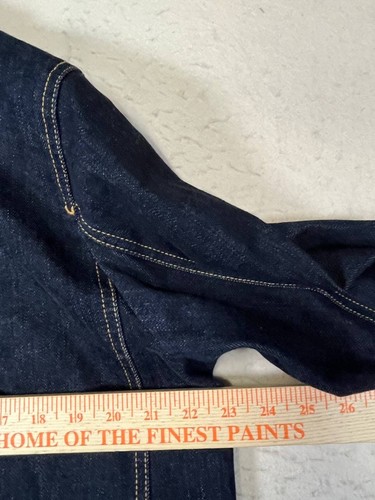 Vtg Lauren Ralph Lauren Peacoat Denim Blue Jean Jacket Womens XL Missing Button - Picture 4 of 14
