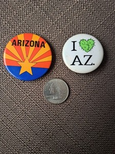 Lot of 2 - I love Arizona and Arizona Button Pins