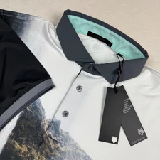 Greyson Rocks Edge Polo Shirt Mens Size M Waterfall Graphic Golf