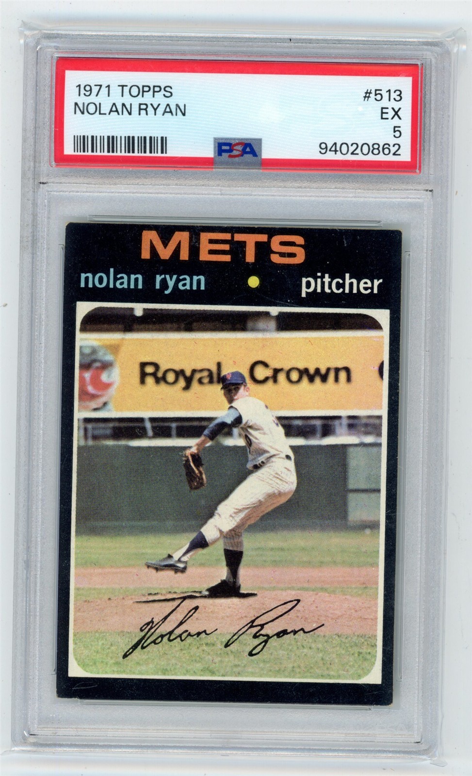 1971 Topps Baseball NOLAN RYAN #513 Mets Vintage HoF PSA 5 EXCELLENT W259