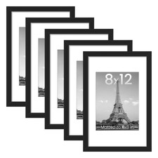 upsimples 8x12 Picture Frame Set of 5, Display Pictures 6x8 with Mat or 8 x 1...
