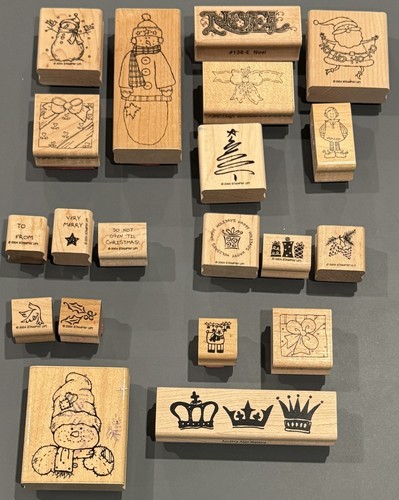 15 Different Vintage CHIRSTMAS Holiday themed Rubber Stamps - YOUR CHOICE