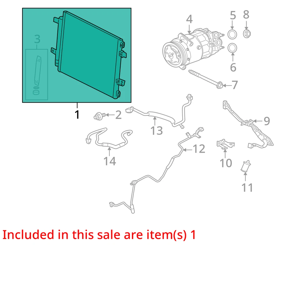 Jaguar S-Type 2003-2008 condensador de aire acondicionado 70 k OEM Foto 4 de 4